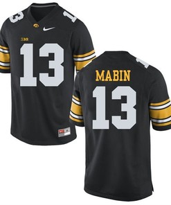 Iowa Hawkeyes Black Greg Mabin Player Football Jersey