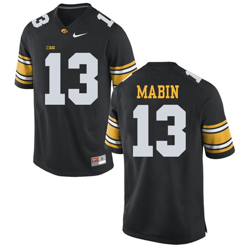 Iowa Hawkeyes Black Greg Mabin Player Football Jersey