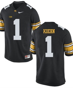 Iowa Hawkeyes Black Marshall Koehn Player Football Jersey