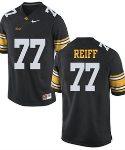 Iowa Hawkeyes Black Riley Reiff Player Football Jersey