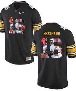 Iowa Hawkeyes C.J. Beathard Black Printing Player Portrait Football Jersey