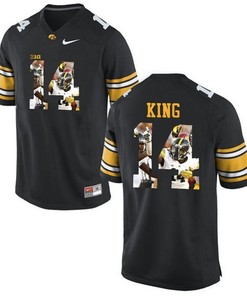 Iowa Hawkeyes Desmond King Black Printing Player Portrait Football Jersey