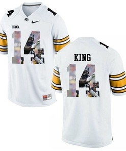 Iowa Hawkeyes Desmond King White Printing Player Portrait Football Jersey