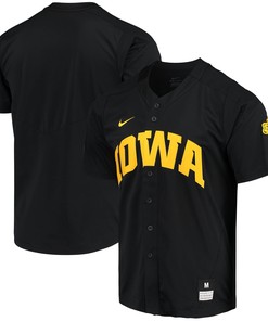 Iowa Hawkeyes Replica Vapor Elite Full-button Baseball Jersey - Black Ncaa