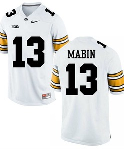 Iowa Hawkeyes White Greg Mabin Player Football Jersey