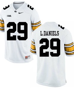 Iowa Hawkeyes White LeShun Daniels Jr. Player Football Jersey