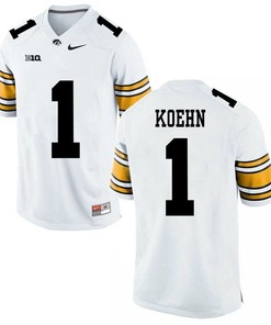 Iowa Hawkeyes White Marshall Koehn Player Football Jersey