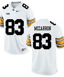 Iowa Hawkeyes White Riley McCarron Player Football Jersey