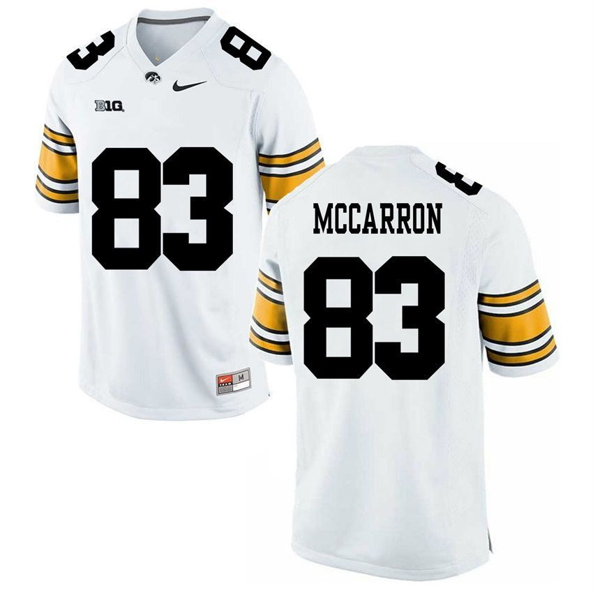 Iowa Hawkeyes White Riley McCarron Player Football Jersey