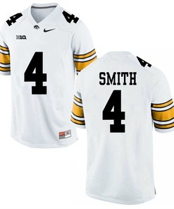 Iowa Hawkeyes White Tevaun Smith Player Football Jersey