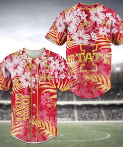 Iowa State Cyclones NCAA Baseball Jersey Shirt Flower