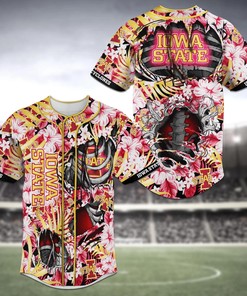 Iowa State Cyclones NCAA Baseball Jersey Shirt Skeleton