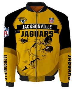 Jacksonville Jaguars Bomber Jacket Graphic Player Running