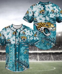 Jacksonville Jaguars Team Baseball Jersey Shirt with Flower Design