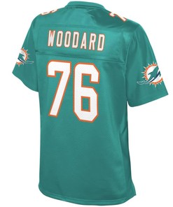 Jonathan Woodard Miami Dolphins Nfl Pro Line Womens Player Jersey - Aqua