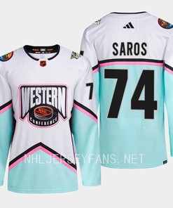 Juuse Saros 74 Nashville Predators 2023 All-Star Game Jersey White Equipment