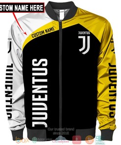 Juventus FC Custom Name Black Yellow Bomber Jacket