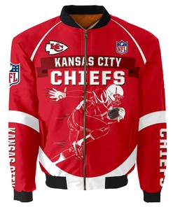 Kansas City Chiefs Bomber Jacket Graphic Player Running