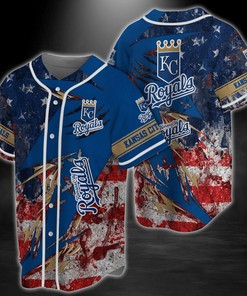 Kansas City Royals MLB Baseball Jersey Shirt US Flag