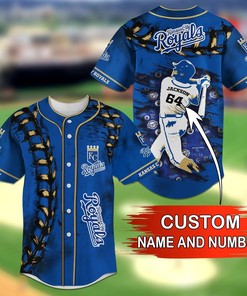 Kansas City Royals MLB Personalized Name Number Baseball Jersey Shirt