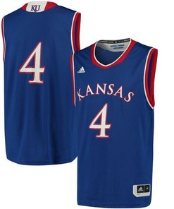 Kansas Jayhawks #4 Royal Blue Basketball Jersey