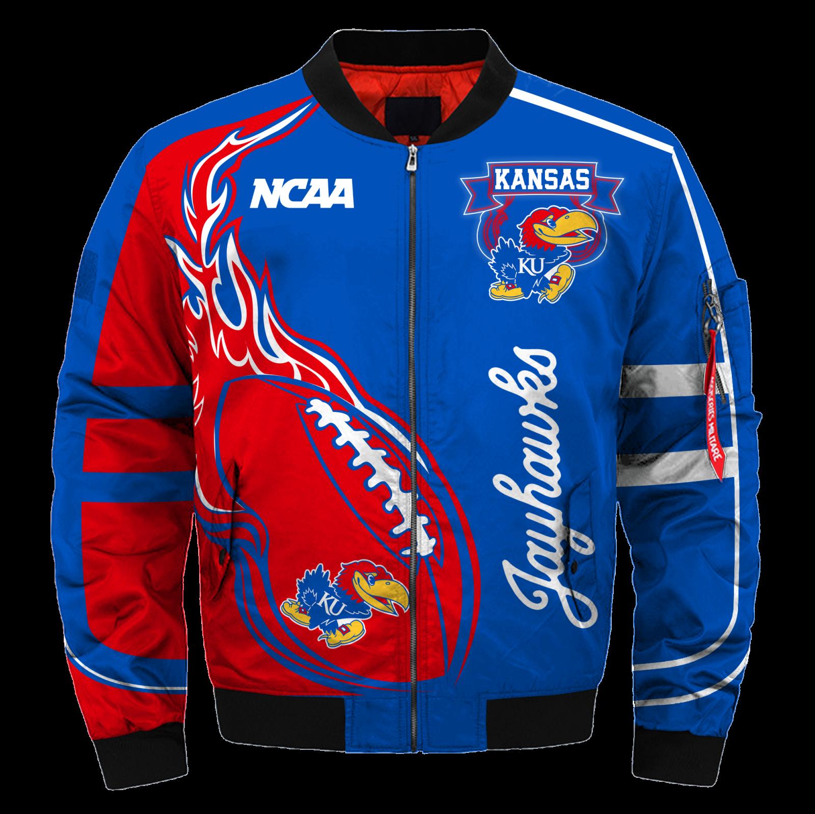 Kansas Jayhawks Jacket 3D Printed Fire Ball