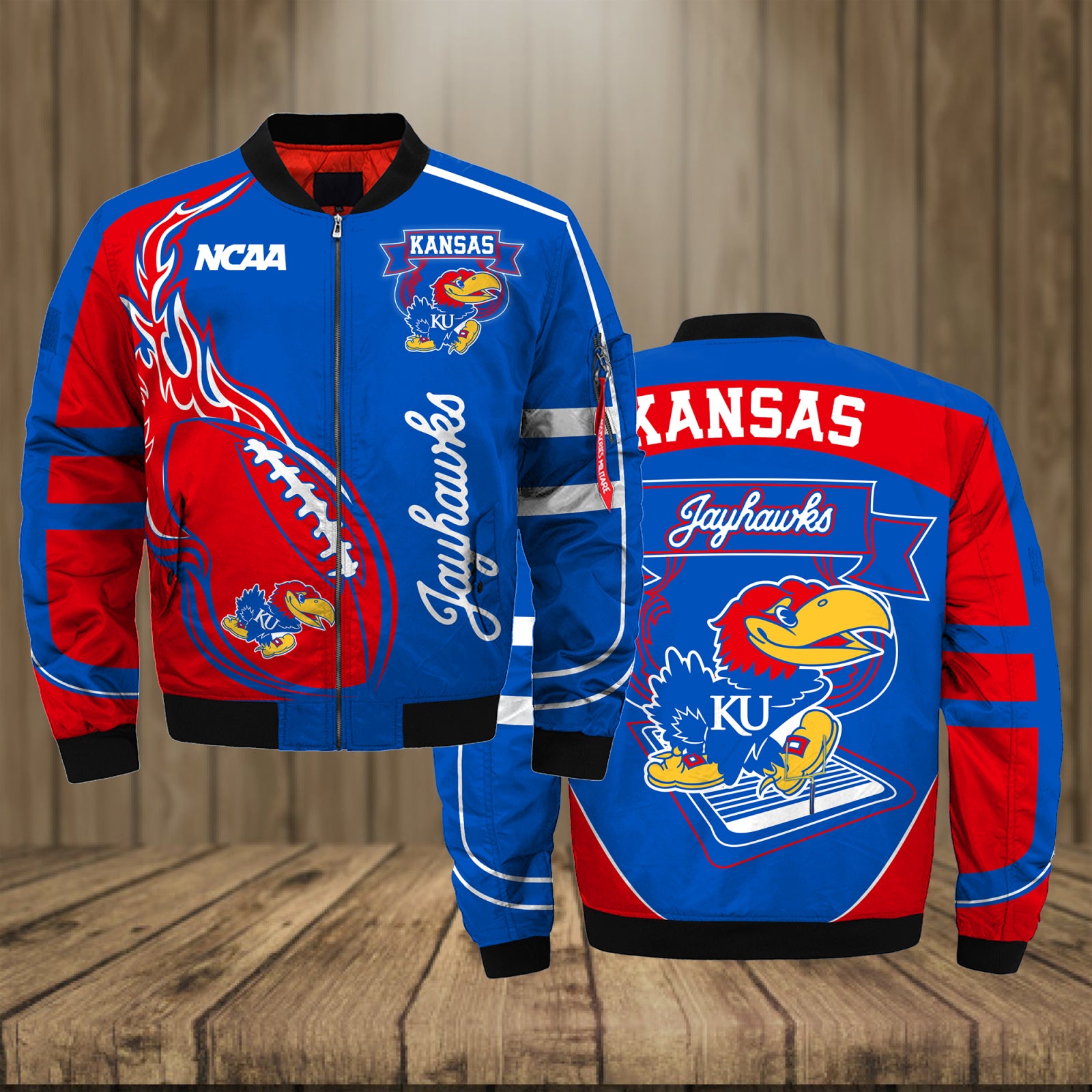 Kansas Jayhawks Jacket 3D Printed Fire Ball