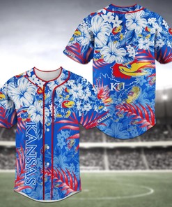 Kansas Jayhawks NCAA Baseball Jersey Shirt Flower
