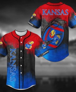 Kansas Jayhawks NCAA Baseball Jersey Shirt Grenade