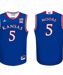 Kansas Jayhawks Royal Charlie Moore Basketball Jersey