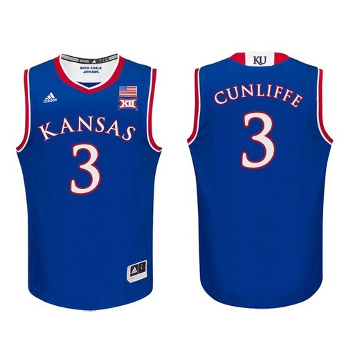 Kansas Jayhawks Royal Sam Cunliffe Basketball Jersey
