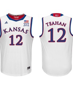 Kansas Jayhawks White Chris Teahan Basketball Jersey