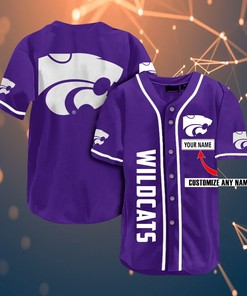 Kansas State Wildcats Personalized Name Ncaa Fans Team 3d Customization Gifts Baseball Jersey