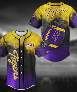 LSU TIGERS NCAA Baseball Jersey Shirt Grenade