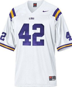 LSU Tigers #42 Michael Ford White Football Jersey