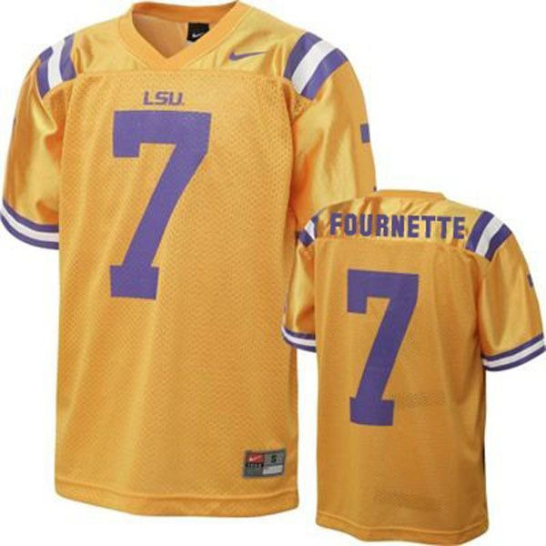 LSU Tigers #7 Leonard Fournette Gold Football Jersey
