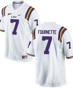 LSU Tigers #7 Leonard Fournette White Football Jersey