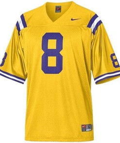 LSU Tigers #8 Zach Mettenberger Gold Football Jersey