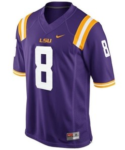 LSU Tigers #8 Zach Mettenberger Purple Football Jersey