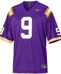 LSU Tigers #9 Jordan Jefferson Purple Football Jersey