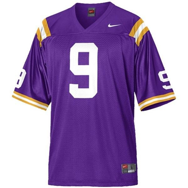 LSU Tigers #9 Jordan Jefferson Purple Football Jersey