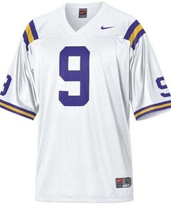 LSU Tigers #9 Jordan Jefferson White Football Jersey