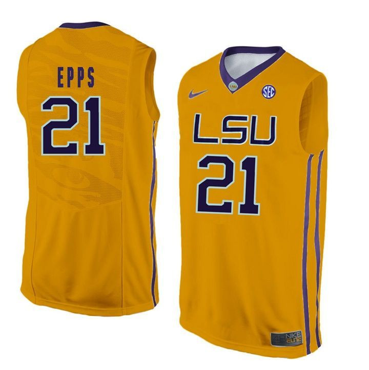 LSU Tigers Gold Aaron Epps NCAA Basketball Jersey