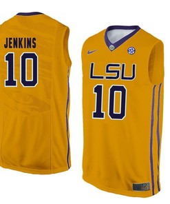 LSU Tigers Gold Branden Jenkins NCAA Basketball Jersey