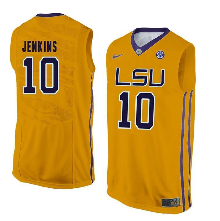 LSU Tigers Gold Branden Jenkins NCAA Basketball Jersey