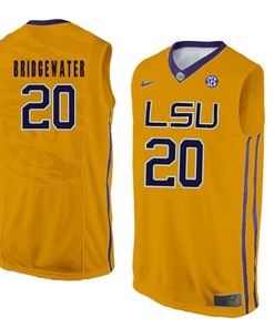 LSU Tigers Gold Brian Bridgewater NCAA Basketball Jersey