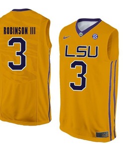 LSU Tigers Gold Elbert Robinson III NCAA Basketball Jersey