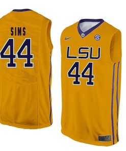 LSU Tigers Gold Wayde Sims NCAA Basketball Jersey