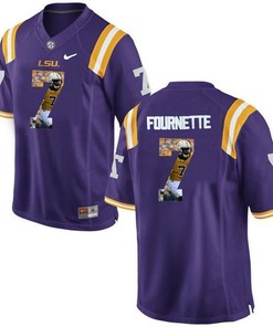LSU Tigers Leonard Fournette Purple Printing Player Portrait Football Jersey