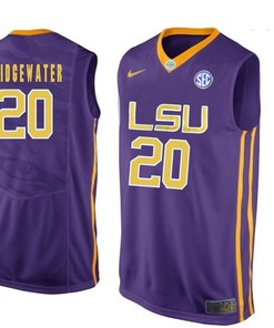 LSU Tigers Purple Brian Bridgewater NCAA Basketball Jersey